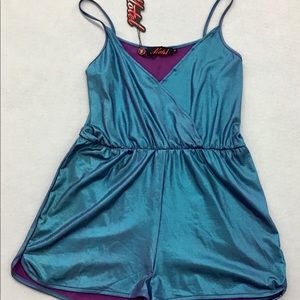 Motel Stretch Turquoise Romper